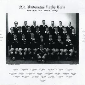 N.Z. Universities Rugby Team — Australian Tour 1960