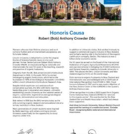 2026 Doctor of Science Honoris Causa - Robert (Bob) Anthony Crowder