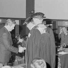 H. J. King Receiving the Bledisloe Medal at the Lincoln College Graduation Ceremony, 4 May 1979