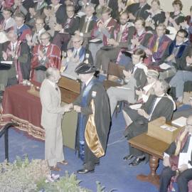 V. A. Ashworth Receiving the Bledisloe Medal at the Lincoln College Graduation Ceremony, 9 May 1980