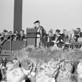 Sidney M. Hurst Addressing Attendees at Graduation, 04 May 1984