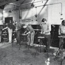 1951 Students receive instruction in oxy-acetylene welding