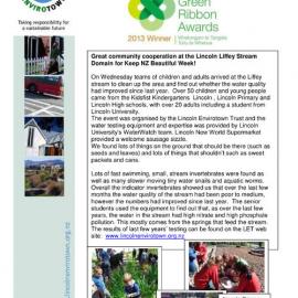 2013 10 Lincoln Envirotown Newsletter
