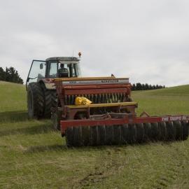 Telford farm tractor and seeder