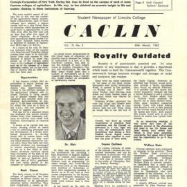 1963 Lincoln College CACLIN Vol. 19 No. 2