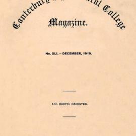 1919 Canterbury Agricultural College Magazine (No. 41 December 1919)