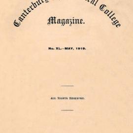 1919 Canterbury Agricultural College Magazine (No. 40 May 1919)