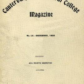 1930 Canterbury Agricultural College Magazine (No. 55 December 1930)