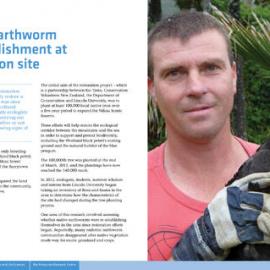 Native earthworm re-establishment at restoration site