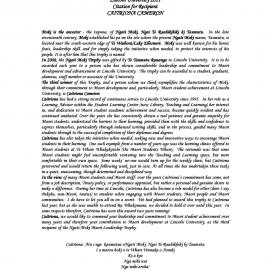 2011
Ngāti Moki Trophy
Citation for
Caitriona Cameron