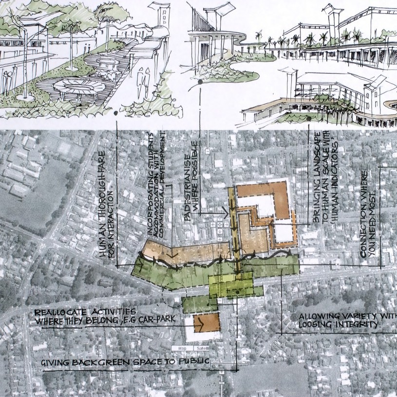 Interfaces :
A project addressing and integrating social, cultural and environmental issues in an existing urban landscape