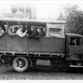 1943 College truck off to Christchurch on a Saturday afternoon