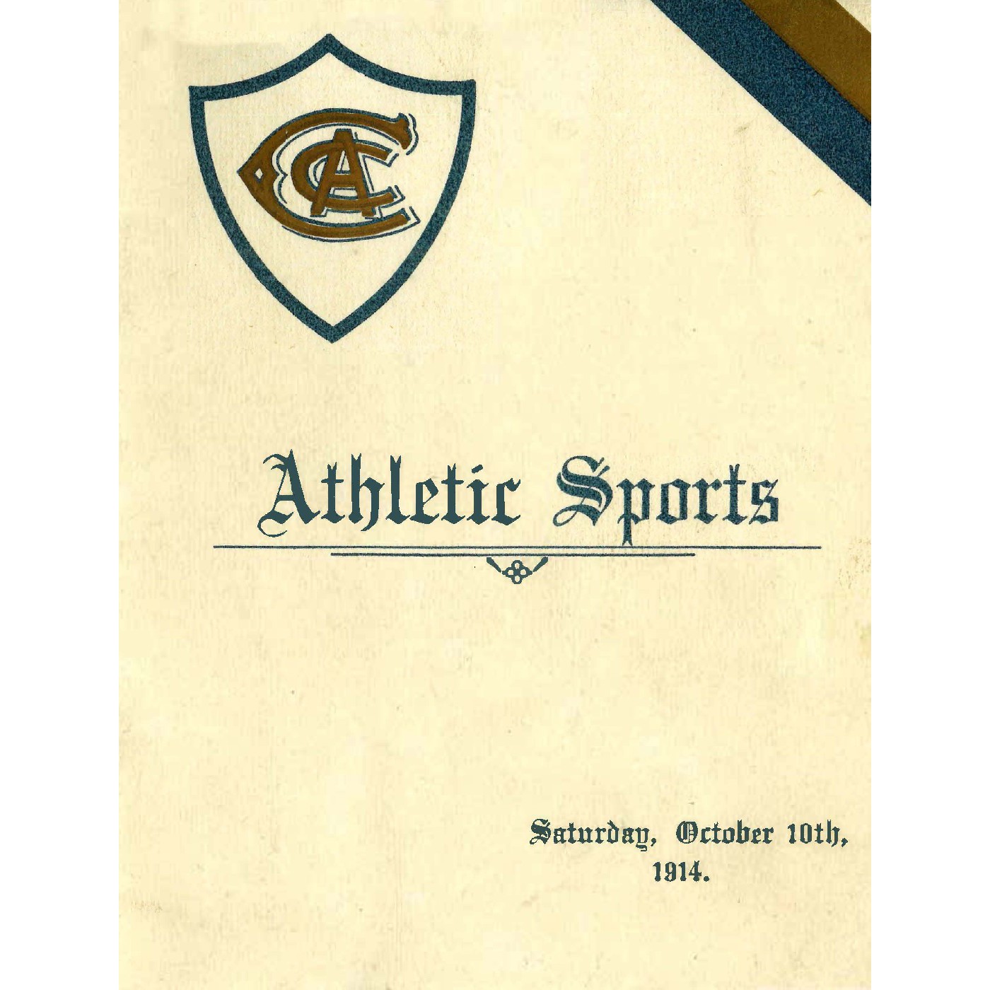 1914 Canterbury Agricultural College Athletic Sports Programme