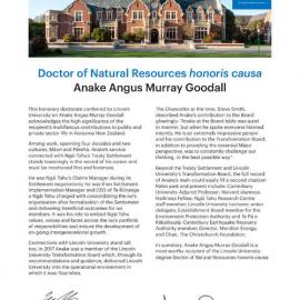 2022 Honorary Doctorate Citation Anake Angus Murray Goodall