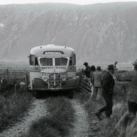 37 Negotiating one of the bridges over the several creeks on the river flat