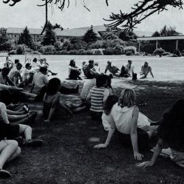 Outdoor student-staff forum 1970s