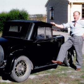 J. D. Stewart with his car