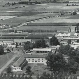 Mid to late 1950s Aerial view of Canterbury Agricultural College