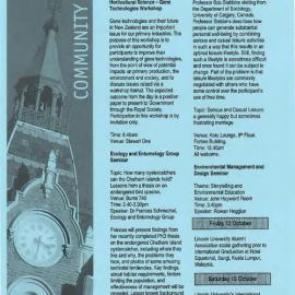 9 October 2001 
Lincoln University Community Diary