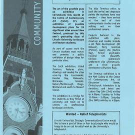 16 October 2000 
Lincoln University Community Diary