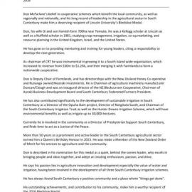 2016 Bledisloe Medal Citation Don McFarlane