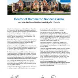 2025 LU Doctor of Commerce Honoris Causa Citation - Andrew Webster Macfarlane