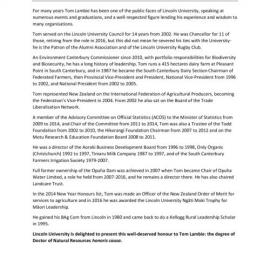 2018 Honorary Doctorate Citation Thomas Lambie 