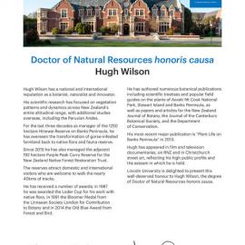 2019 Honorary Doctorate Citation Hugh Wilson 
