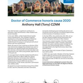 2020 Honorary Doctorate Citation Anthony Hall
