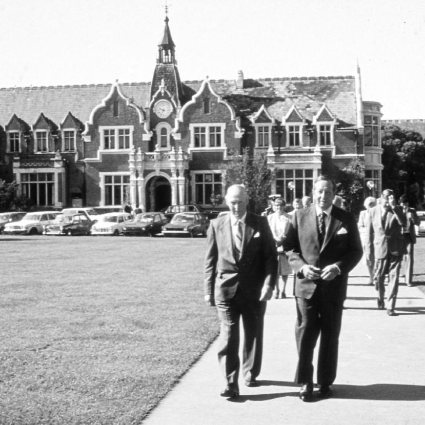Governor General David Beatty Pete visit to Lincoln, filming "Life at Lincon", November 1982