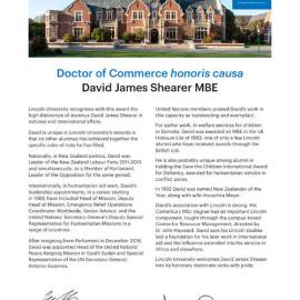 2023 Honorary Doctorate Citation David James Shearer