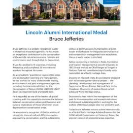 2019 Lincoln Alumni International Medal Citation - Bruce Jefferies