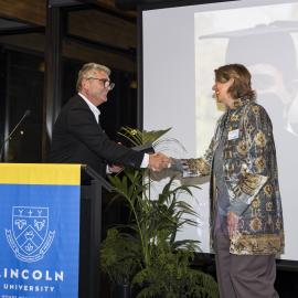 Lisa Choegyal, recipient of the Lincoln University Medal, at the Chancellor's Cocktail Function, 2024 (7)