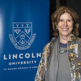 Lisa Choegyal, recipient of the Lincoln University Medal, at the Chancellor's Cocktail Function, 2024 (3)