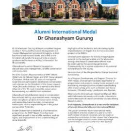 2024 LU Alumni International Medal Citation - Ghanashyam Gurung