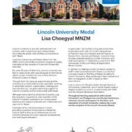 2024 Lincoln University Medal Citation - Lisa Choegyal