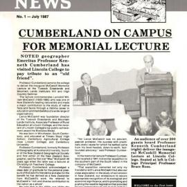 1987 Lincoln College  News,  No. 1, July 1987