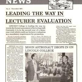 1987 Lincoln College  News,  No. 2, November 1987