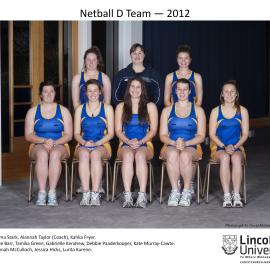 2012 Netball D Team