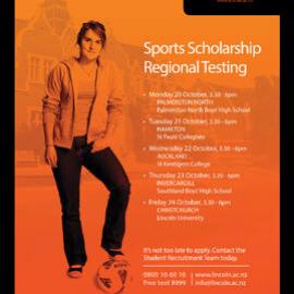 2008 Sports Scholarship Regional Testing Poster