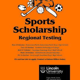 2007 Sports Scholarship Regional Testing Poster