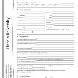 2007 Sports Scholarships Application Form
Lincoln University