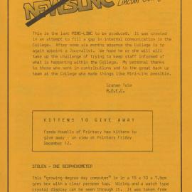 Mini NewsLinc, 4 December 1986, No. 6