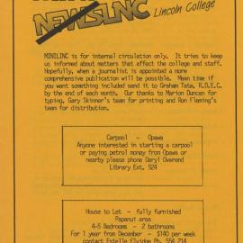 Mini NewsLinc, 10 November 1986, No. 5