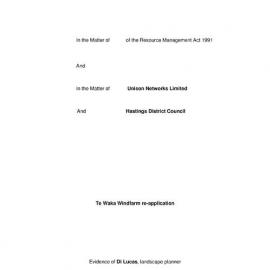 NZILA Award: Te Waka Windfarm Evidence - Lucas Associates (REF: 08BP01)