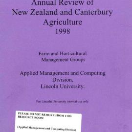Annual Review of New Zealand and Canterbury Agriculture 1998