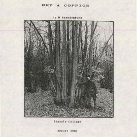 Why a coppice, Lincoln College, August 1987