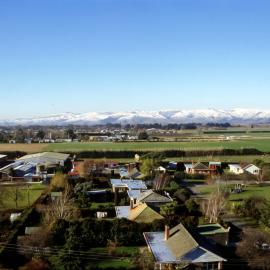 Viewed from Lincoln College in May 1988, snow on Pot Hills