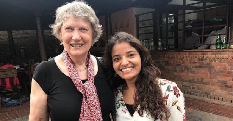 Former New Zealand Prime Minister Helen Clark with Lincoln graduate, Pratigya Siwal, who studied at the university on a Mingma Norbu Sherpa Memorial Scholarship.