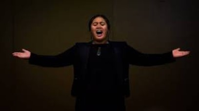 Hinewai Netana-Williams won the senior Māori category at the Manawatū-Horowhenua Ngā Manu Kōrero speech competition earlier this month. Credit: David Unwin, www.stuff.co.nz.